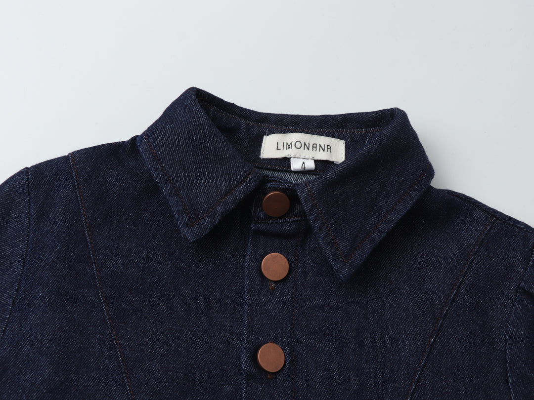 shirt l/s trim stitch - denim