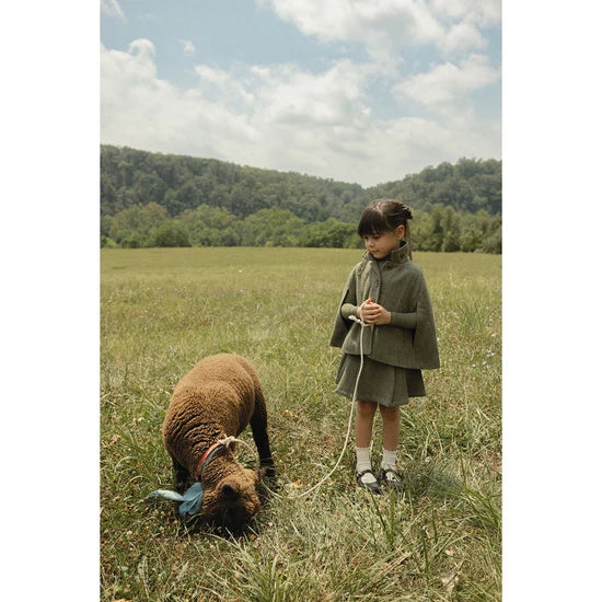 skirt wool pleated - moss green