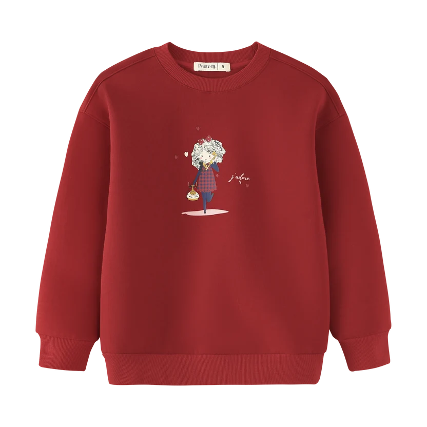 top l/s little icon sweatshirt - burgundy