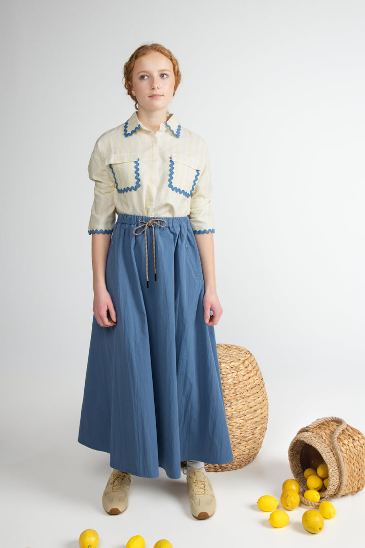 skirt drawstring cord - blue
