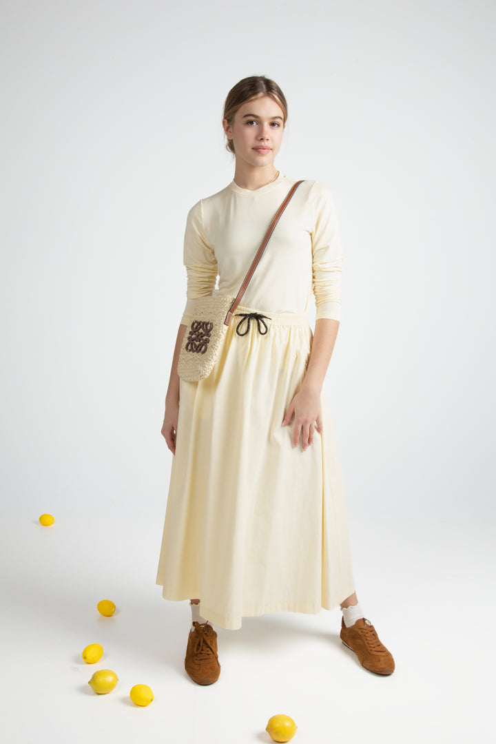 skirt drawstring cord - ivory