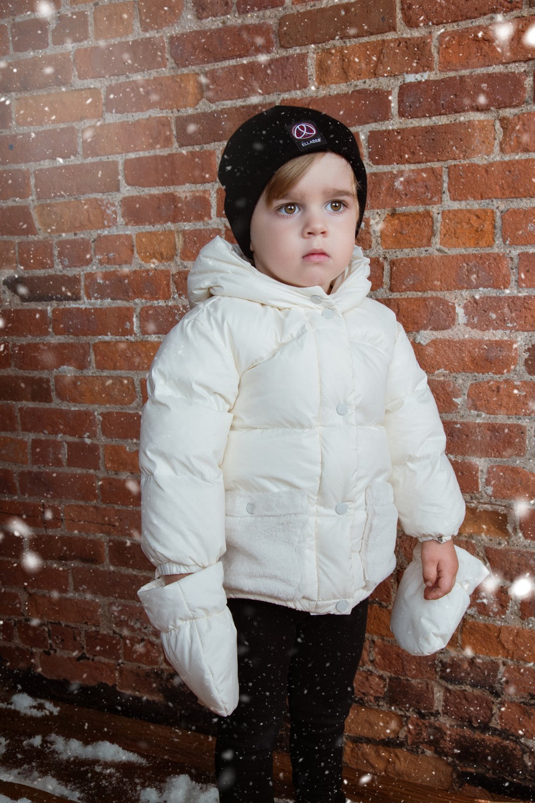 coat down with fur pockets - off white