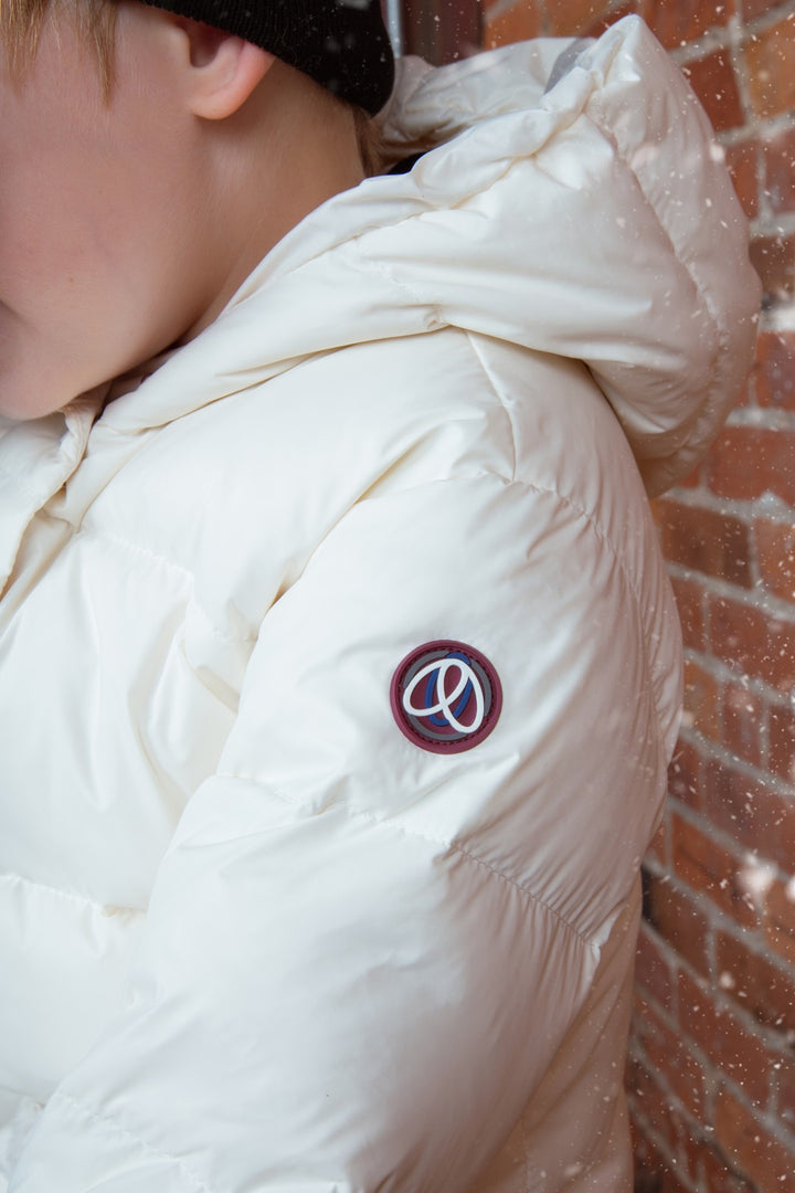 coat down with fur pockets - off white