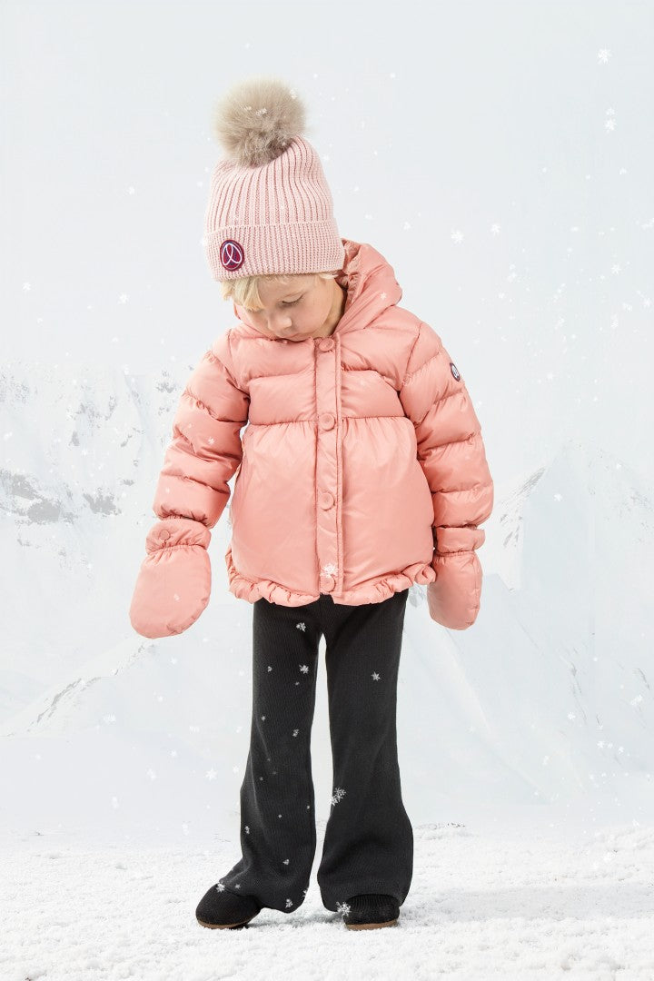 hat chunky knit logo beanie - pale pink