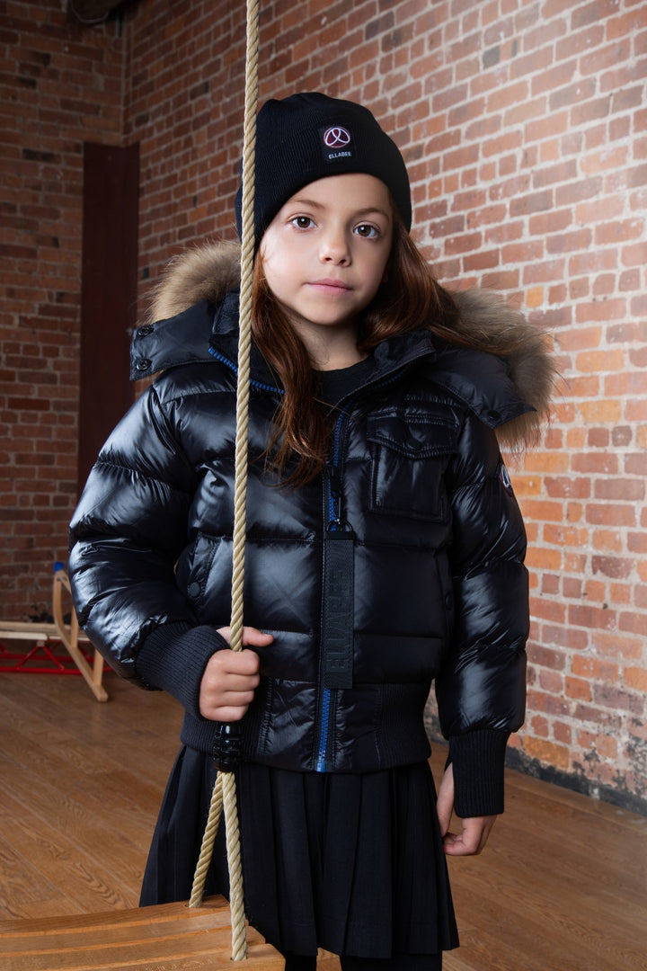 hat cuffed logo - black