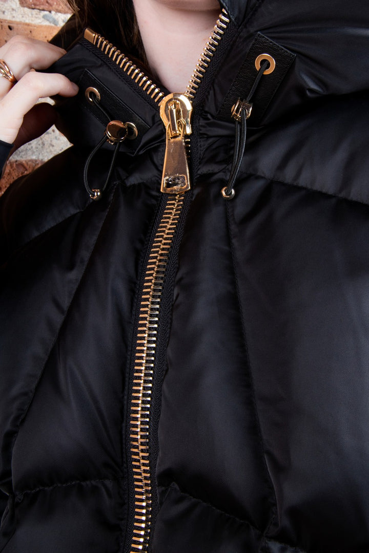 coat isabella gold zipper down - black