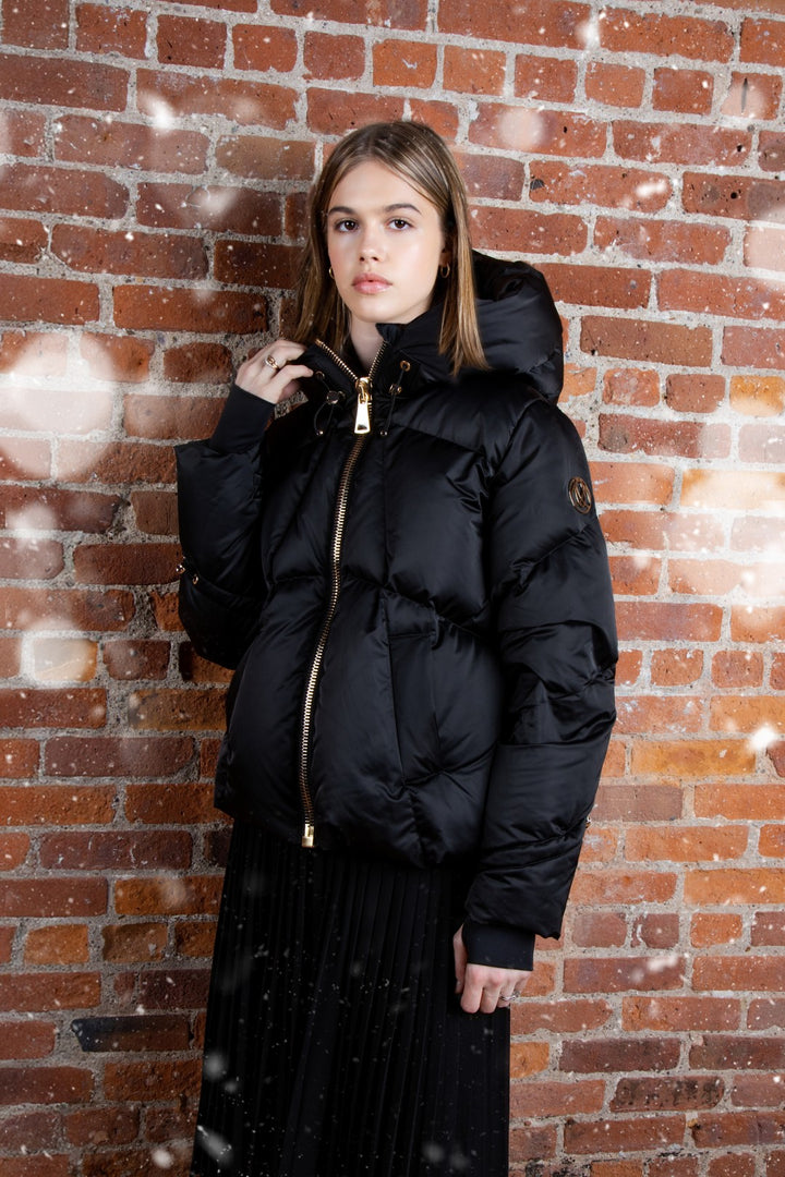 coat isabella gold zipper down - black