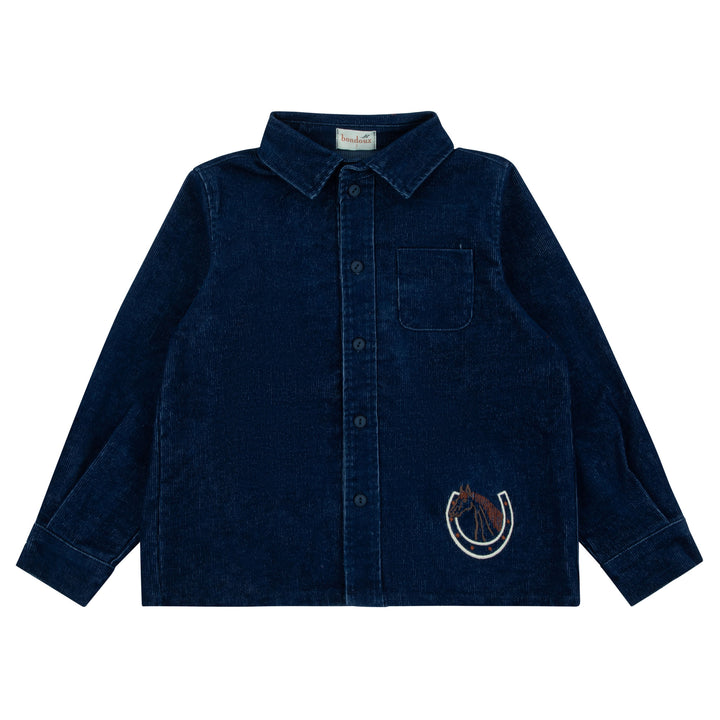 shirt l/s courdroy horse shoe - classic navy