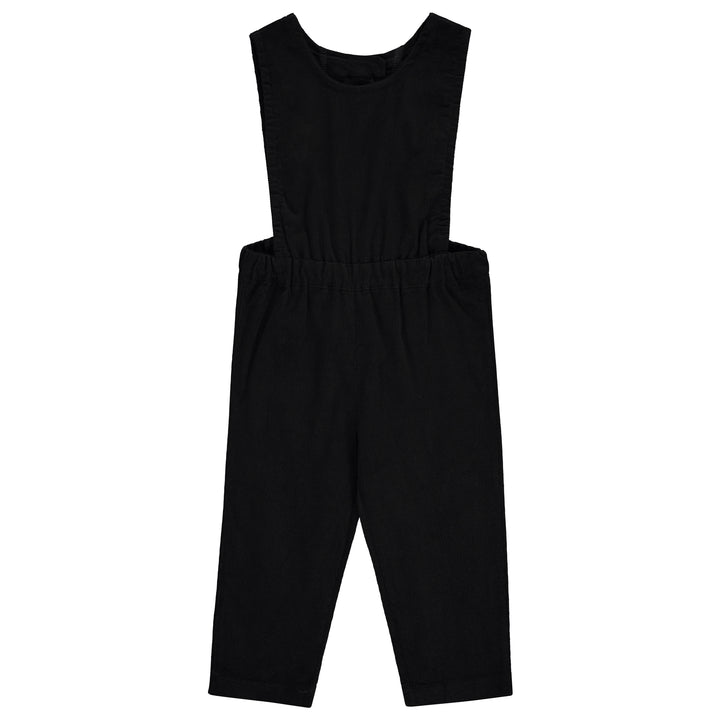 one piece corduroy overalls - black