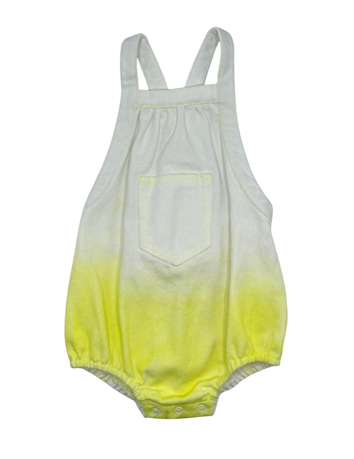one piece ombre color stitch romper - lemon