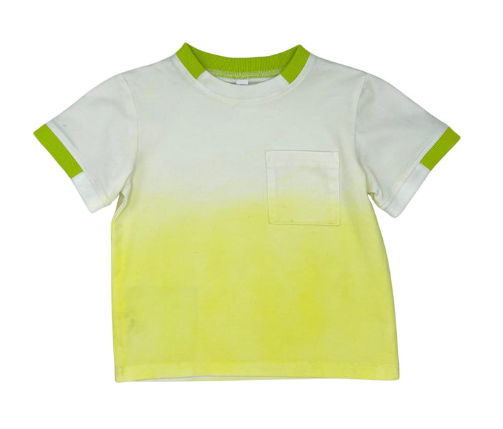 tee s/s ombre with color trim - lemon