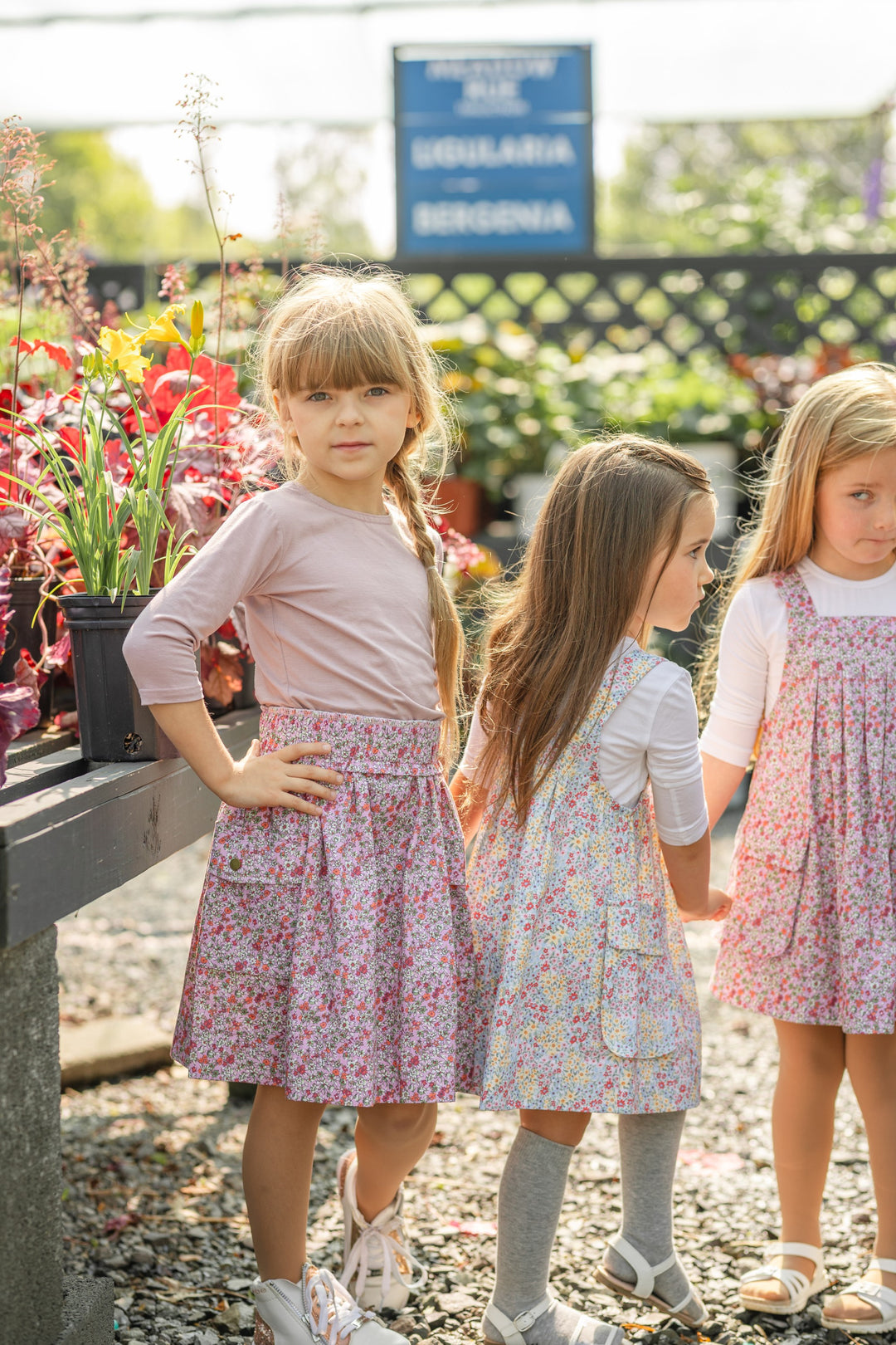 skirt floral print with side pockets - lemon