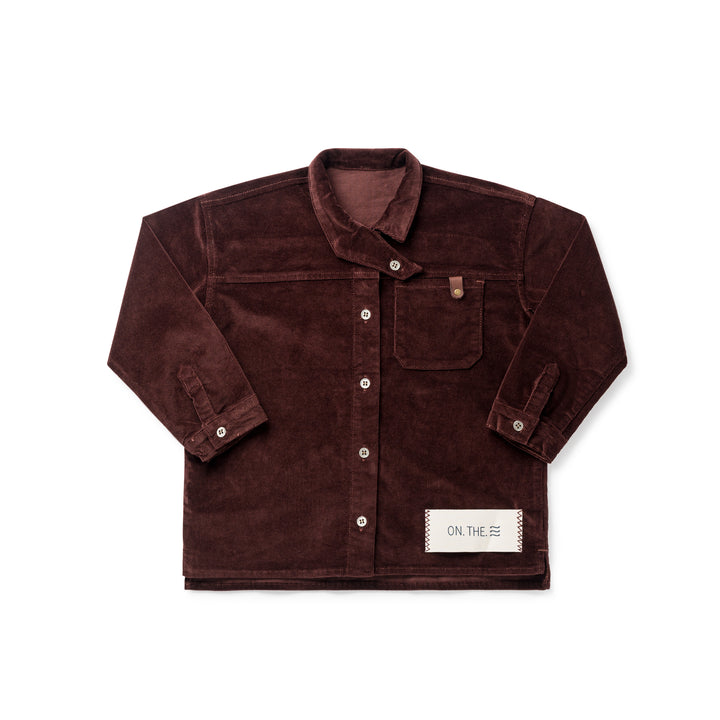 shirt l/s corduroy cross collar - brick