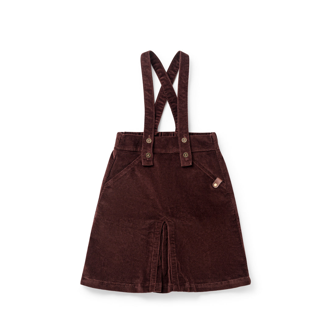 dress corduroy suspender jumper - brick
