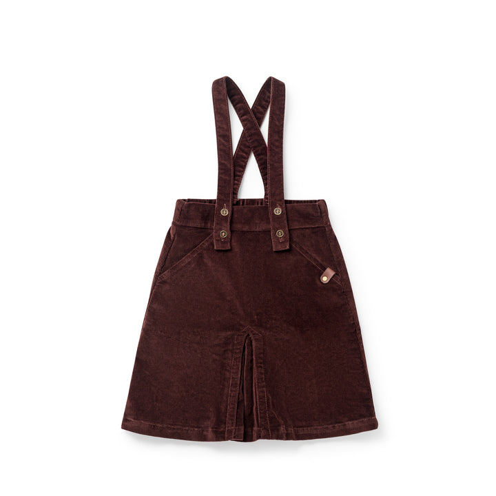 dress corduroy suspender jumper - brick