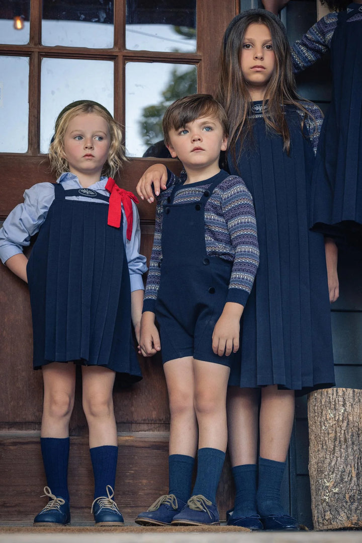 one piece short overalls - dark navy