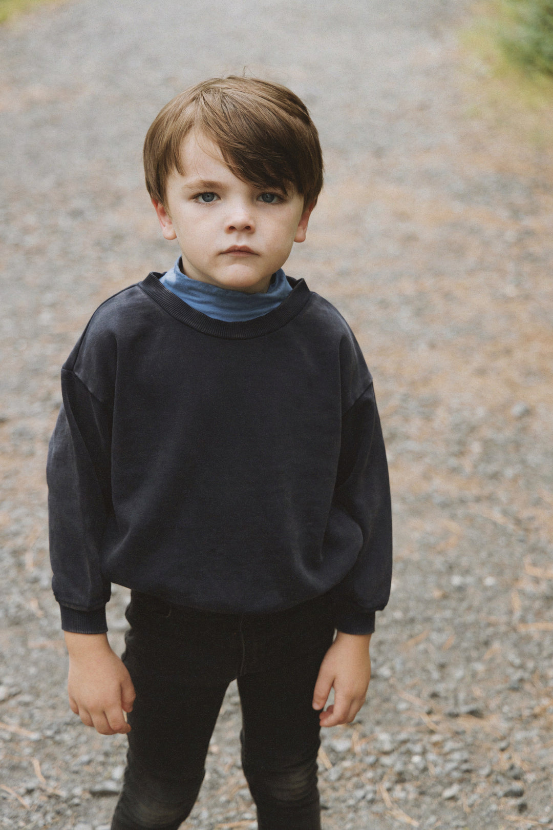 top l/s tonal mockneck sweatshirt - navy