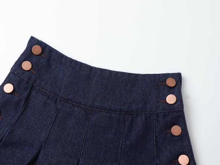 skirt side snaps - denim