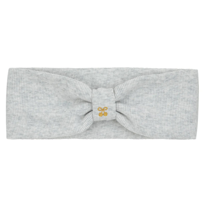 sweatband ribbed cherry embroidered cinched - light gray