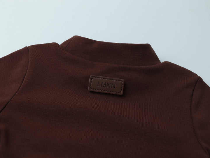 shell mock neck - rust