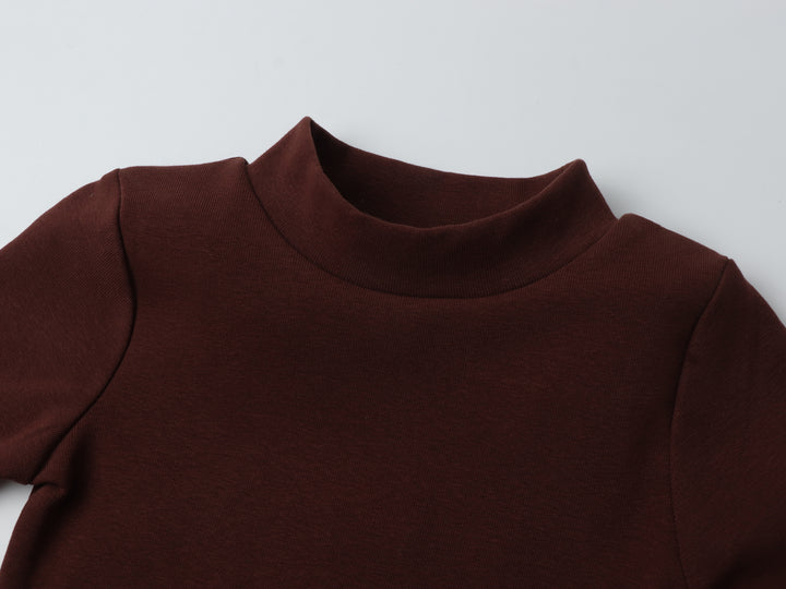 shell mock neck - rust