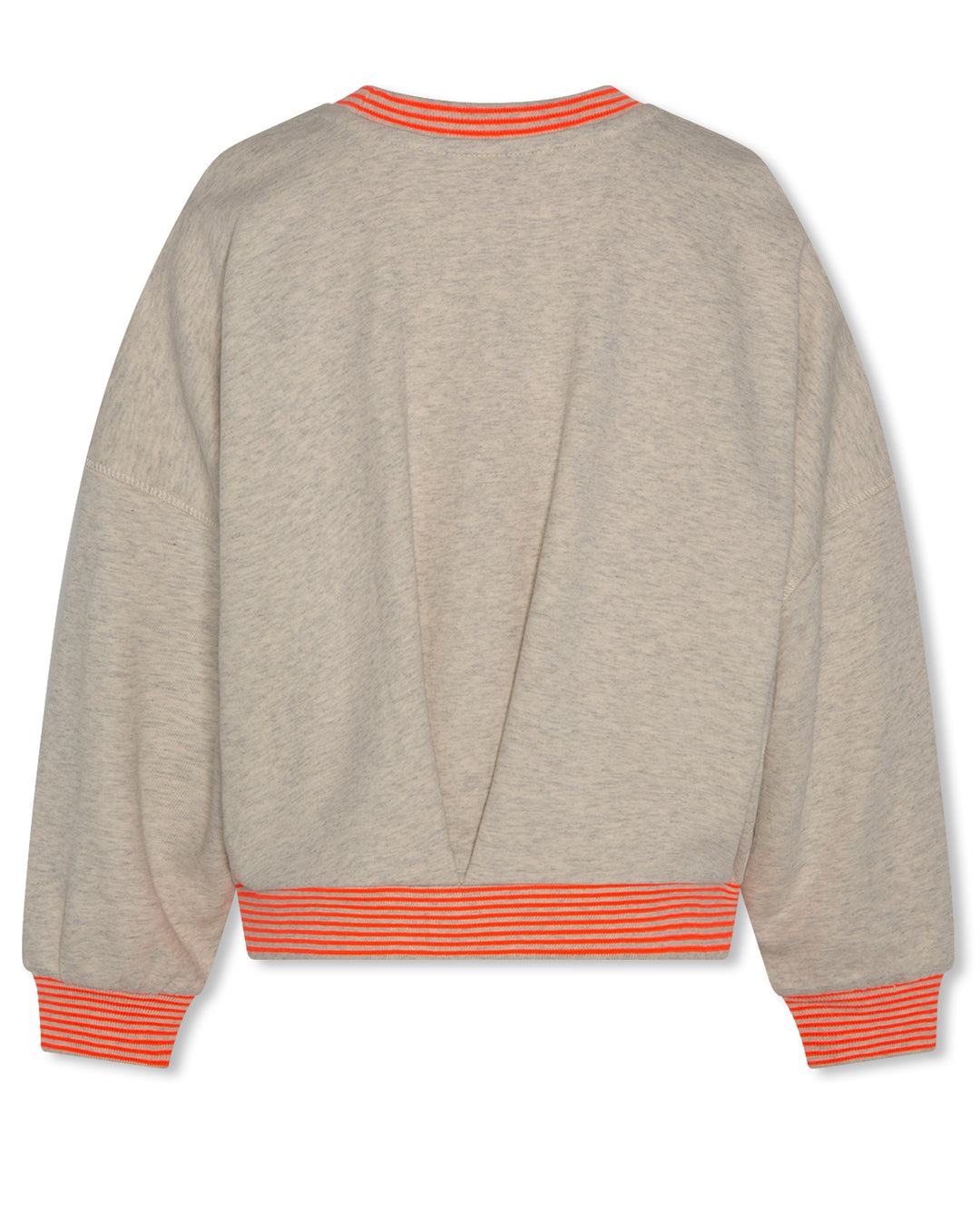 top l/s neon striped trim sweatshirt - oatmeal