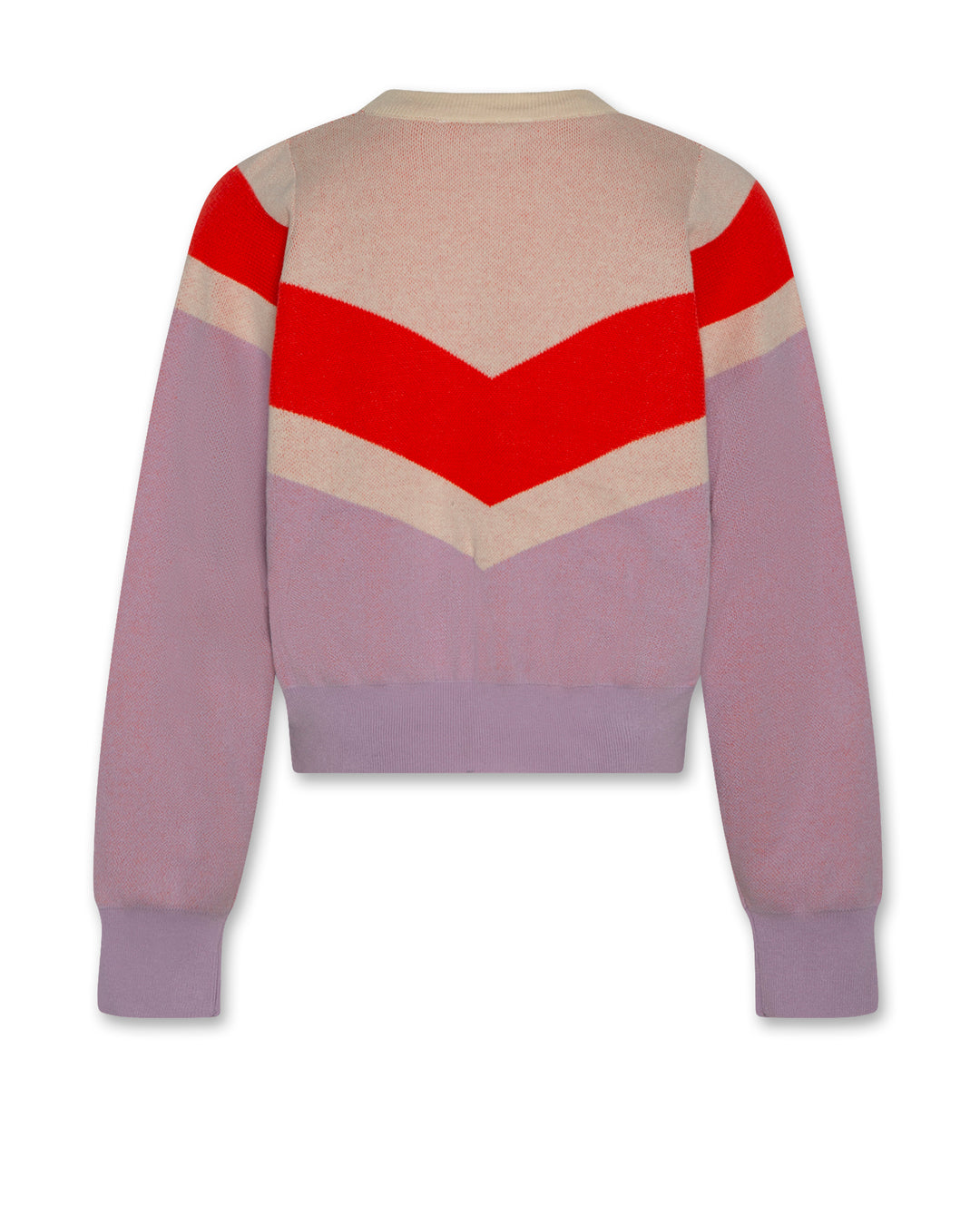 top l/s multi striped sweater - lilac