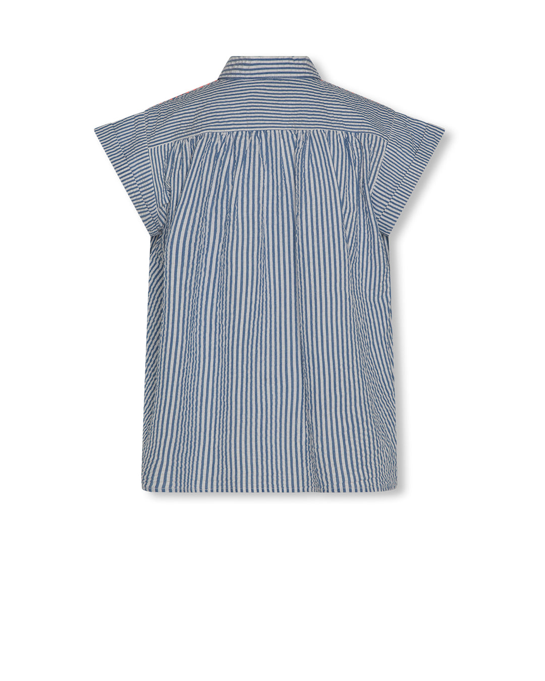 shirt s/s striped shoulder stitch - cobalt blue