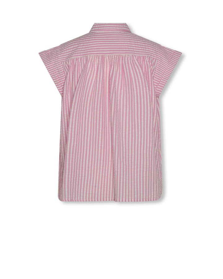 shirt s/s striped shoulder stitch - soft pink