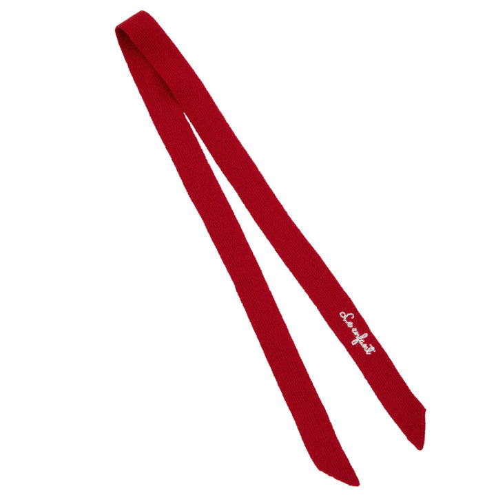 pony soft knit logo ribbon - red