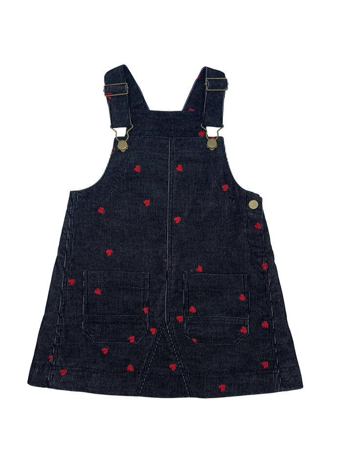 dress washed corduroy scattered heart jumper - black