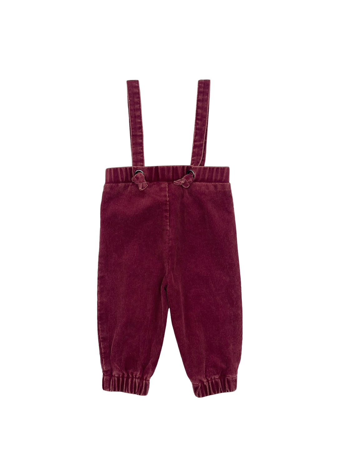 one piece heavy washed corduroy knot romper - brick