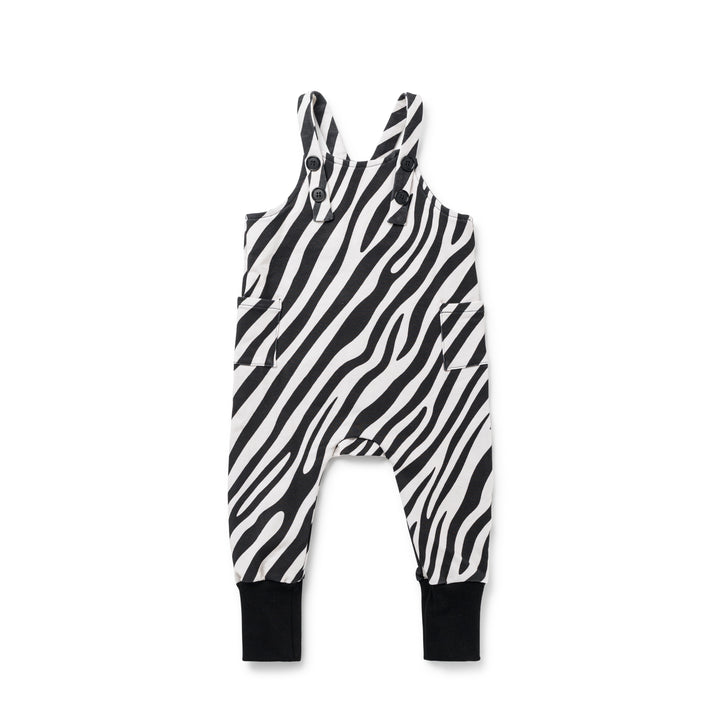 one piece corduroy zebra print overalls - zebra