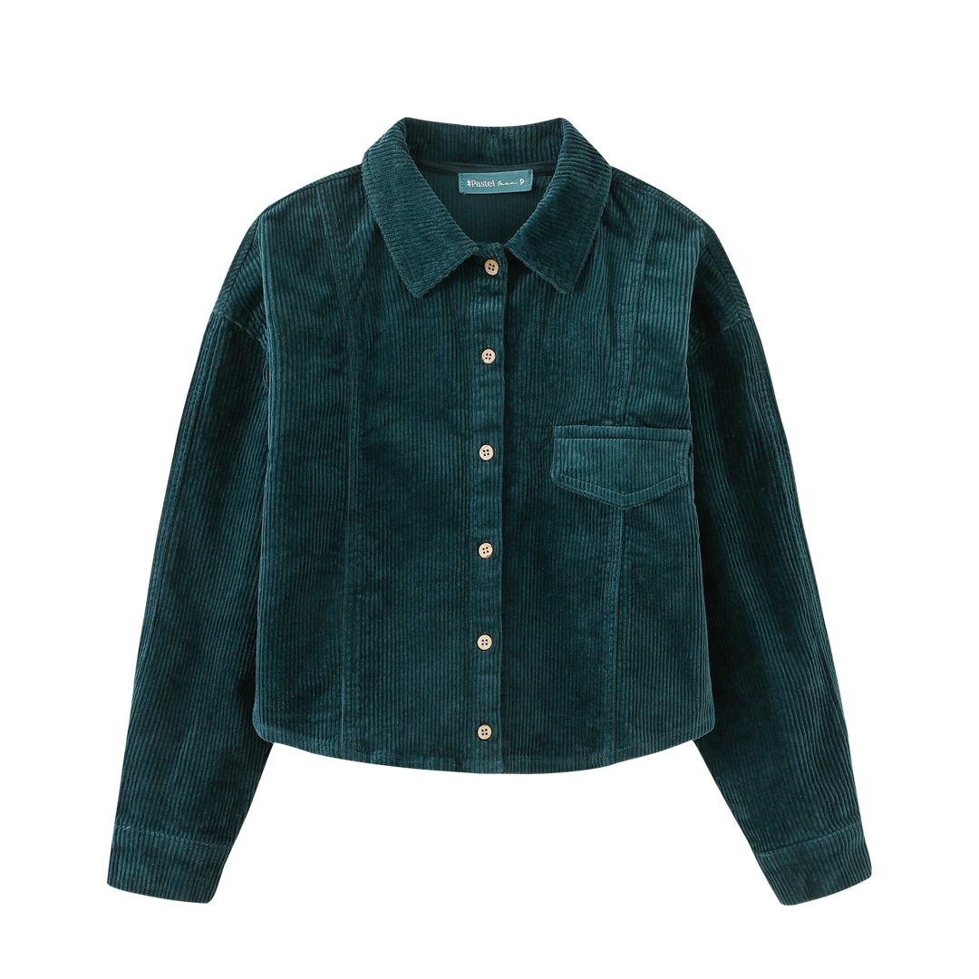 shirt l/s corduroy - teal