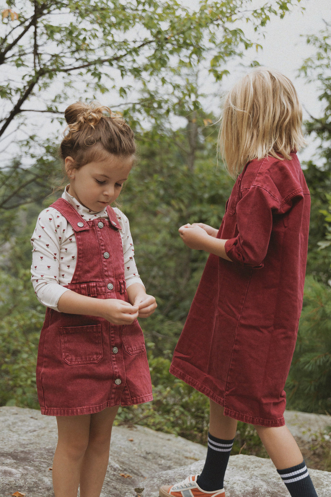 dress denim shirt style with pockets - washed burgundy