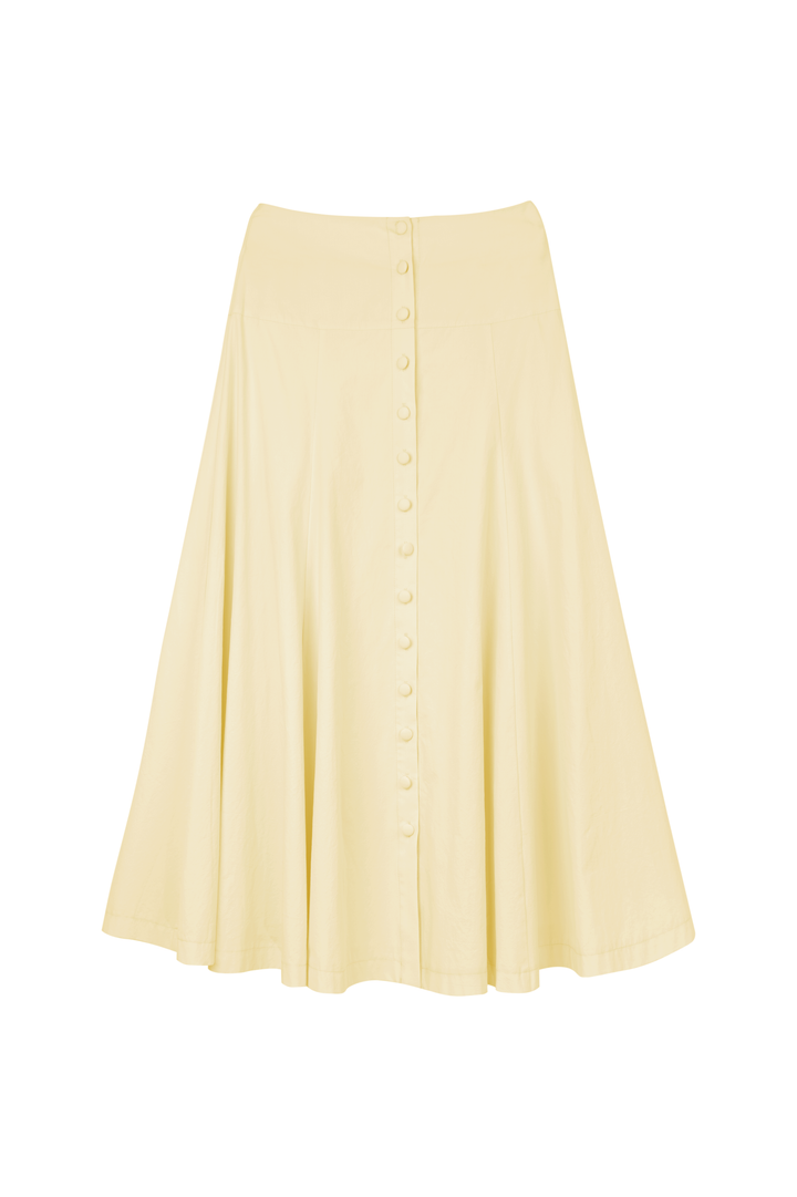 set outfit open sleeve blouse and button down skirt - butter