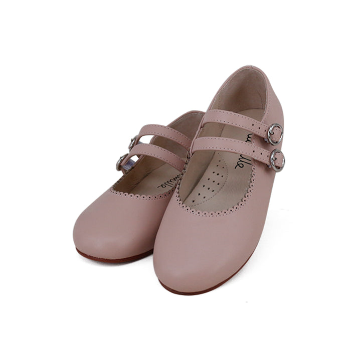 shoes estella double strap mary janes - blush
