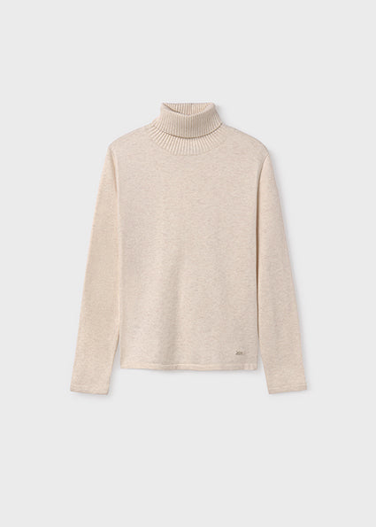 shell turtle neck knit - milk-029