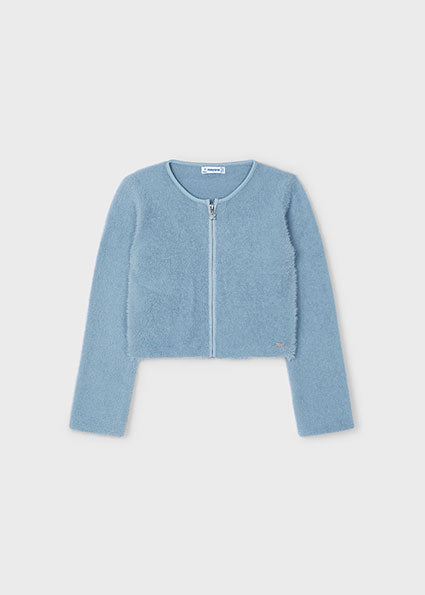 top l/s cardigan mohair - sky blue-040