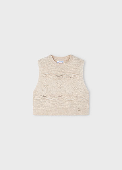 vest knit cropped - sand-034