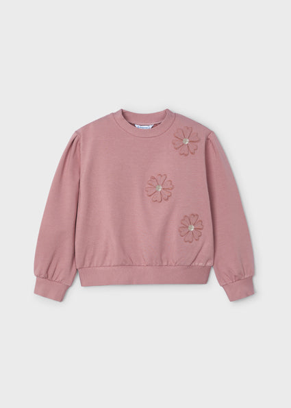 top l/s sweat flowers - rose-046