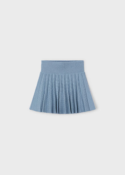 skirt knit pleated - sky blue-021