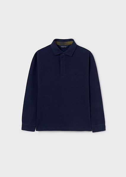 polo l/s toned emblem - navy-038