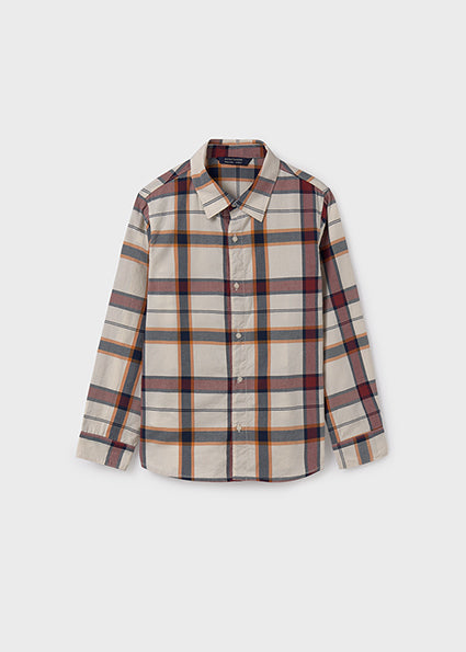 shirt l/s plaid - wine-057