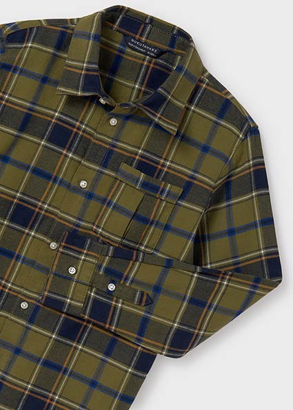 shirt l/s plaid - khaki-060