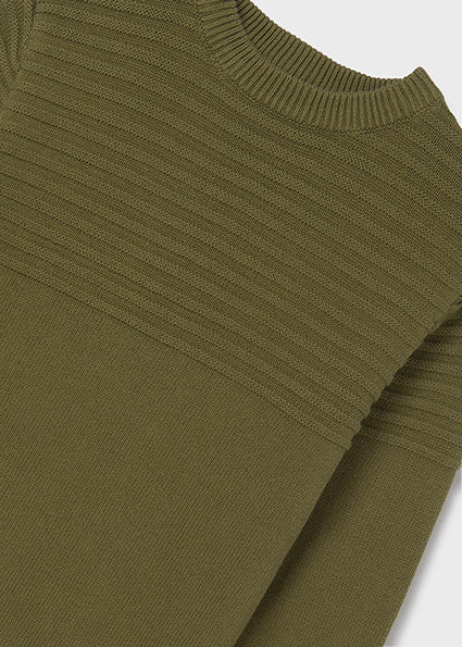 top l/s knit crew with lines - khaki-011