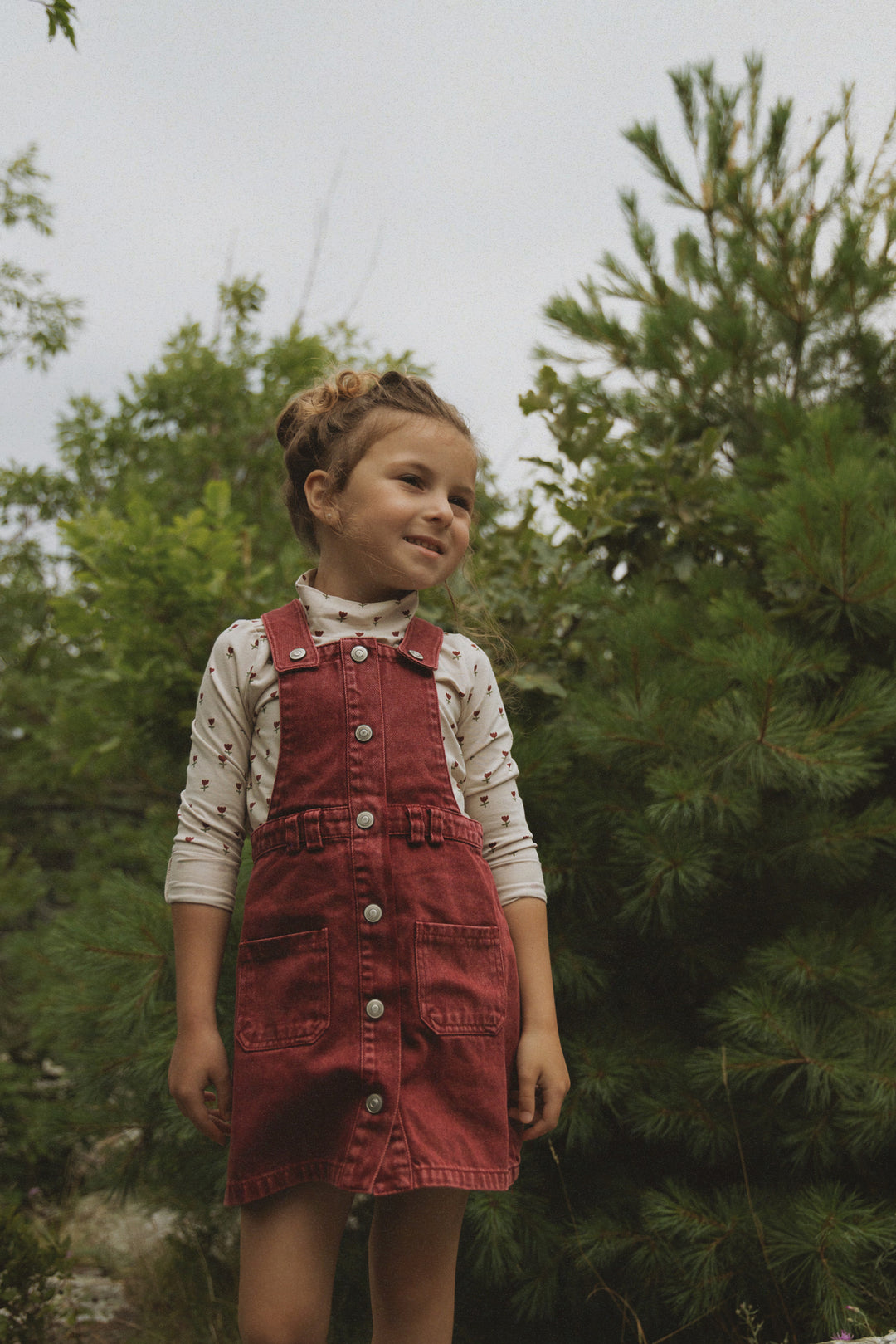 dress denim snap jumper - washed burgundy