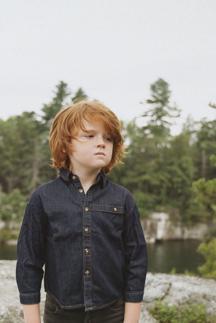 shirt l/s denim - washed blue