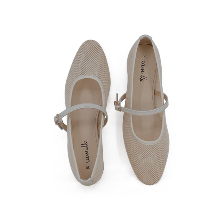 shoes mesh mary janes - nude