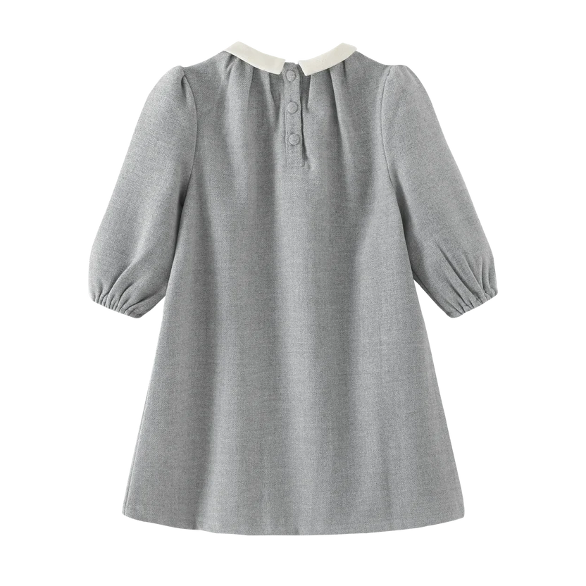 dress tucked with collar - grey